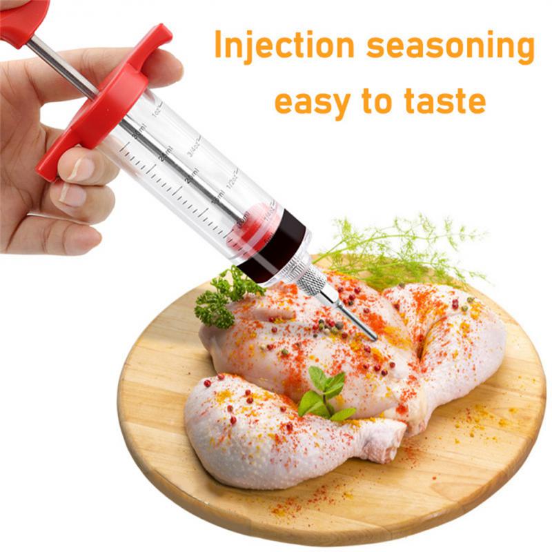 Bbq Vlees Spuit Marinade Injector Met Rvs Naalden Kalkoen Kip Spuit Saus Injectie Keuken Accessoires