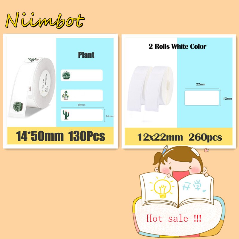 Label Printer Portable Pocket Label Printer Mini Sticker Bluetooth Thermal Label Printer Home Office Printer Paper Niimbot D11: 3Rolls dw
