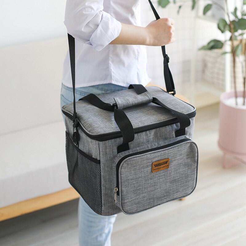 17L Tragbare Kühltasche Thermische Mittagessen Picknick Box Mahlzeit Isolierte Tasche Getränke Dosen Kühles Eis Pack Fahrzeug Isolierung Tasche
