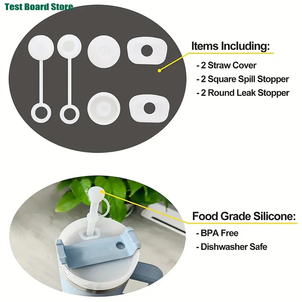 6Piece cup lid silicone spill proof plug Stanley cup straw lid leak proof plug compatible with 1.0 40oz/30oz
