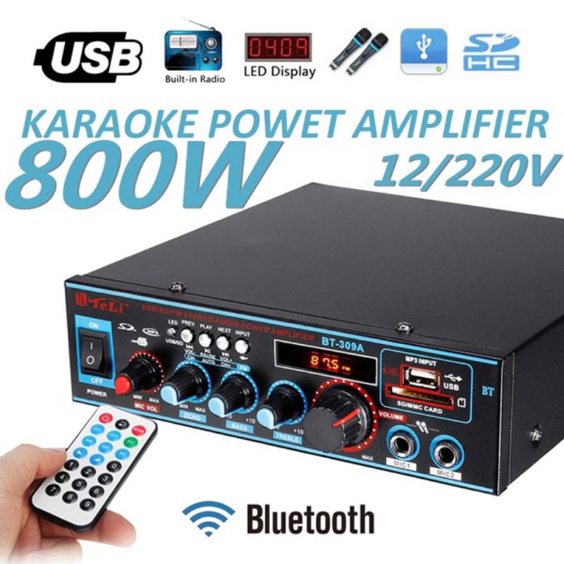 12/220V 800W 2CH Equalizer Versterker Audio Bluetooth Stereo Eindversterker Home Theater Versterkers Hifi Fm Usb sd-kaart