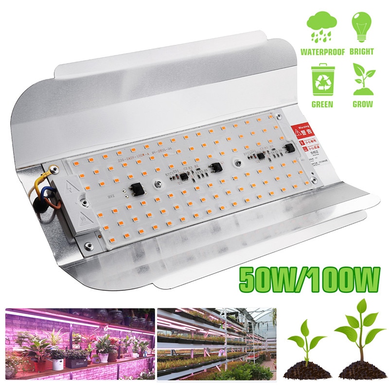 50w 100w led fyto schijnwerpers 5730 smd 6000lm full spectrum krachtige led kweeklamp hydrocultuur zaaien 220v ip65 waterdicht