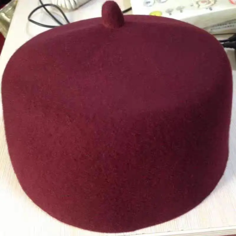 Eid ramadan chapéus de oração para homens muçulmanos lã feltro moda marrom vermelho kufi hijab artesanal boina bonés primavera inverno elegante chapéu