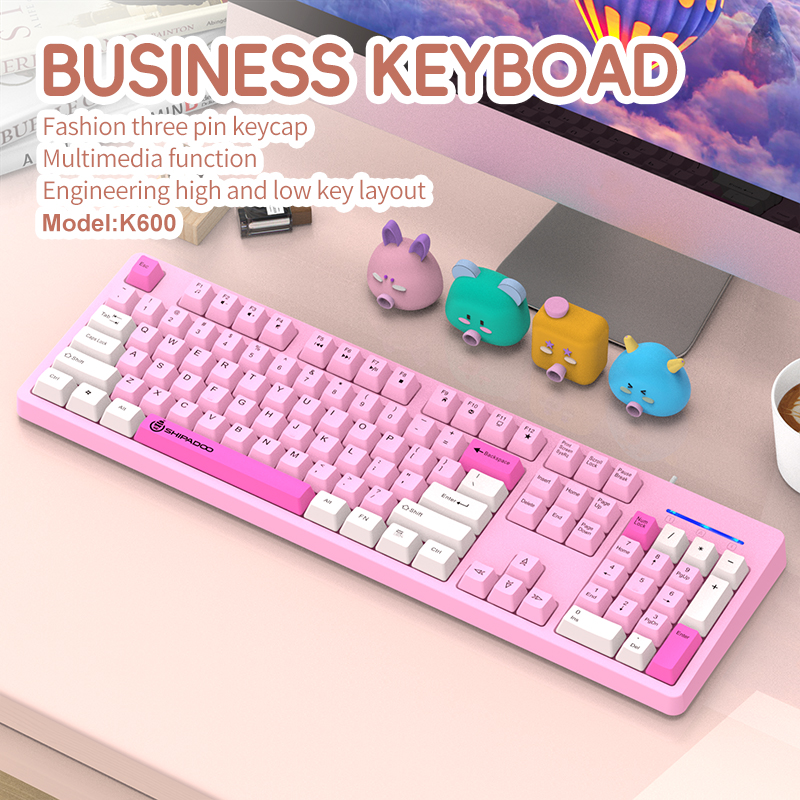 Conflict-vrij bedraad gamingtoetsenbord Ergonomie Spatwater 104 toetsen ABS Slijtvaste keycaps USB-toetsenbord voor desktopcomputer