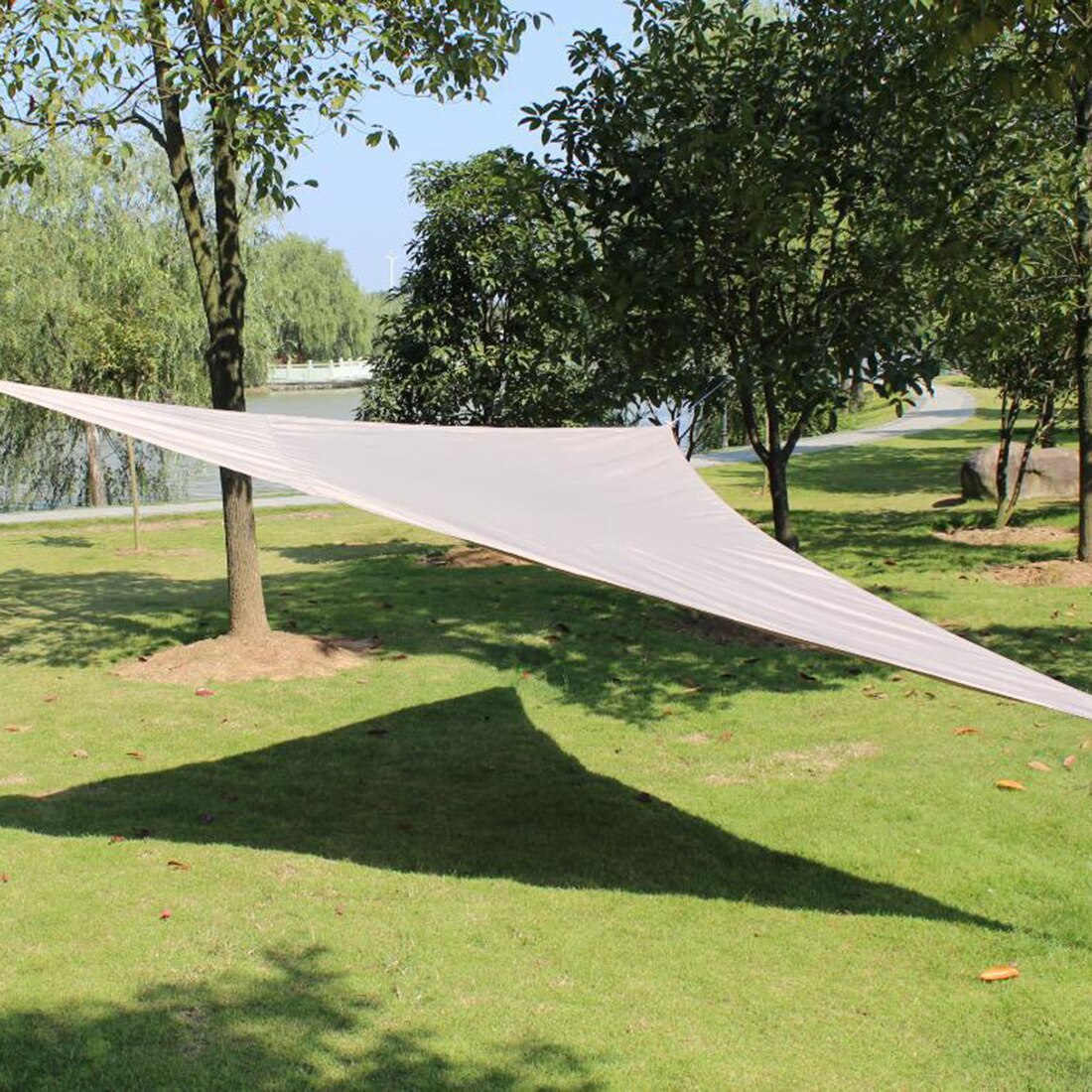 Sommer 4m grå udendørs vandtæt parasol sejl overdækning terrasse fortelt have uv camping shelter indretning