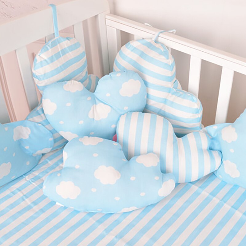 Baby Crib Bumper Bumpers voor Peuter Rond Kussen Baby Bed Veiligheid Bescherming Pad Beddengoed wolken-vormige YCZ037