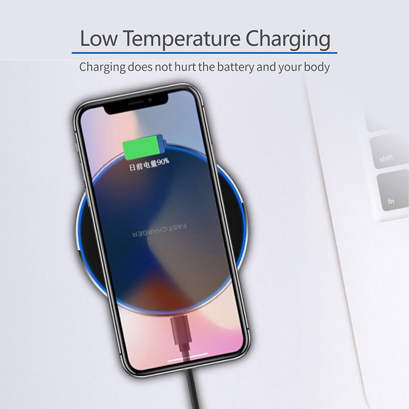 1pc 10W Qi Wireless Charger For iPhone 11 Pro Xs Fast Charging for Samsung Xiaomi Induction Wireless Charging mirror Pad