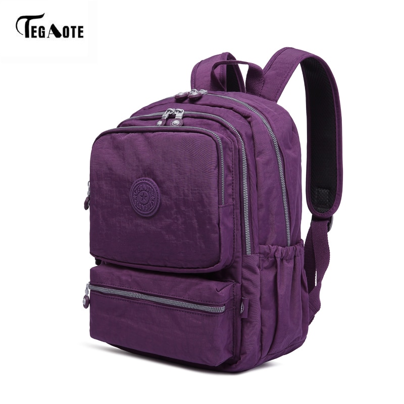 TEGAOTE-Mochila clásica de nailon para mujer, morral escolar para adolescentes, mochila de estudiante estilo pijo, morral femenino