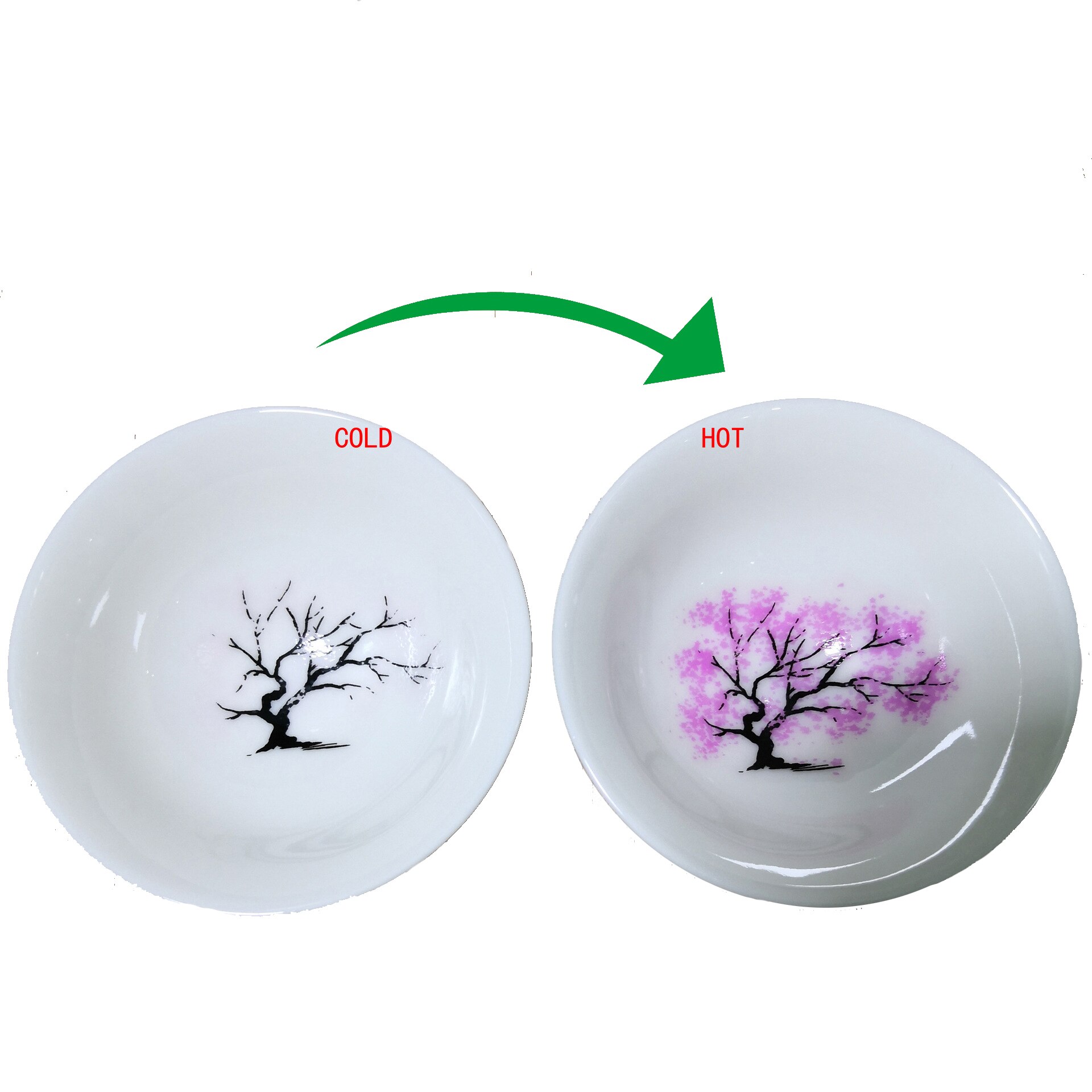 Japanese Magic Sakura Cup Cold Temperature Color Changing Flower display Sake Cup Ceramic Kung fu Tea Cup Tea Bowl: hot-change 2