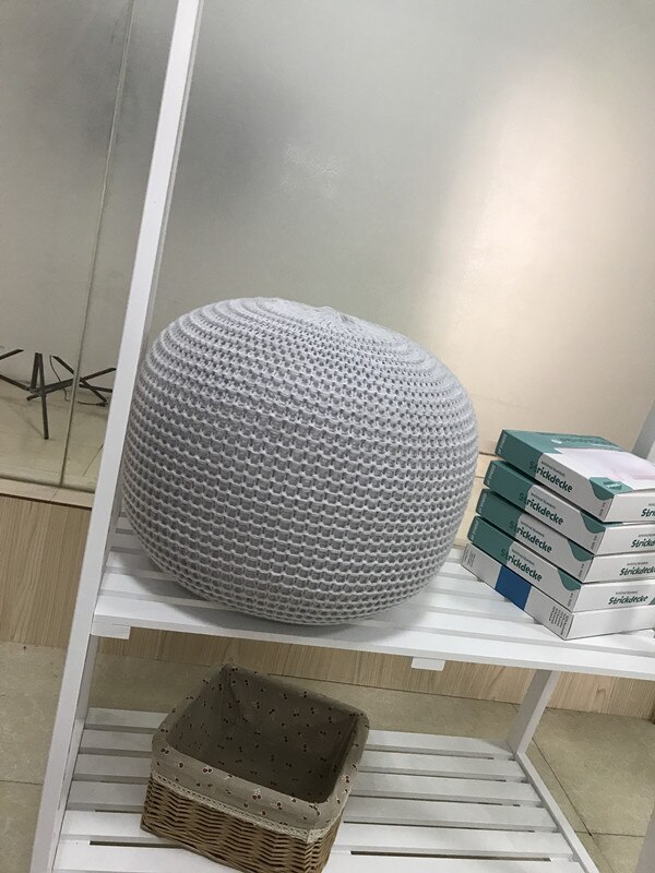 Poef voor Huis Gebreide Wollen Ronde Kussen POEF Nemen EEN Voet Kussen: 1