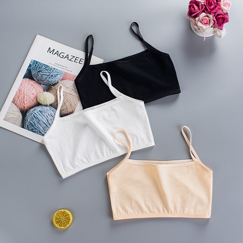 Sostén de entrenamiento para niñas, sujetador de chica joven de algodón, ropa interior para adolescentes de verano, ropa para pubertad