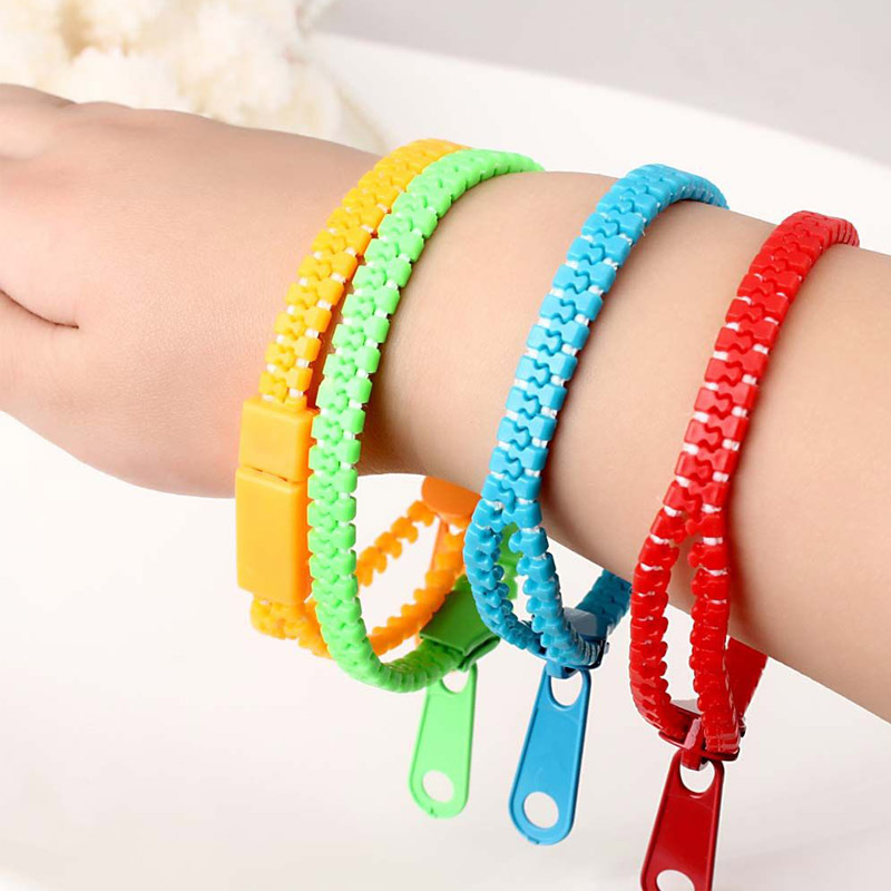 Pulsera con cremallera, juguetes antiestrés para la ansiedad para niños, recuerdos de , premios en el aula, Fidget sensorial, terapia de autismo TDAH