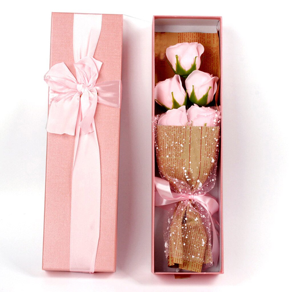Caja de de jabón de rosas y flores, de decoración de boda, San Valentín: Rosa