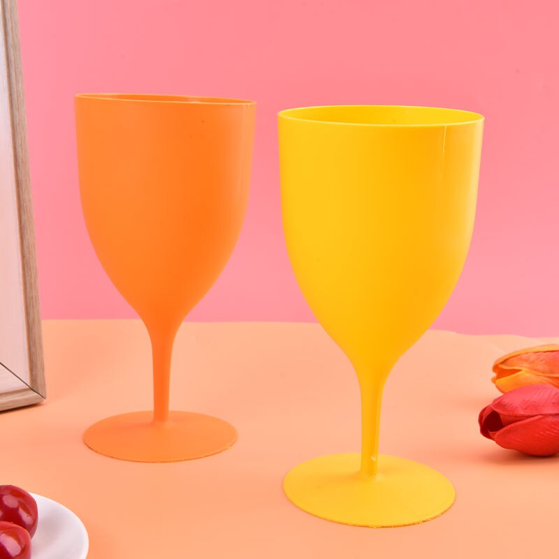 6pcs/set Disposable Frosted Plastic Wine Glasses Cocktail Champagne Goblet PP Material For Bar Party Bar Home Goblet