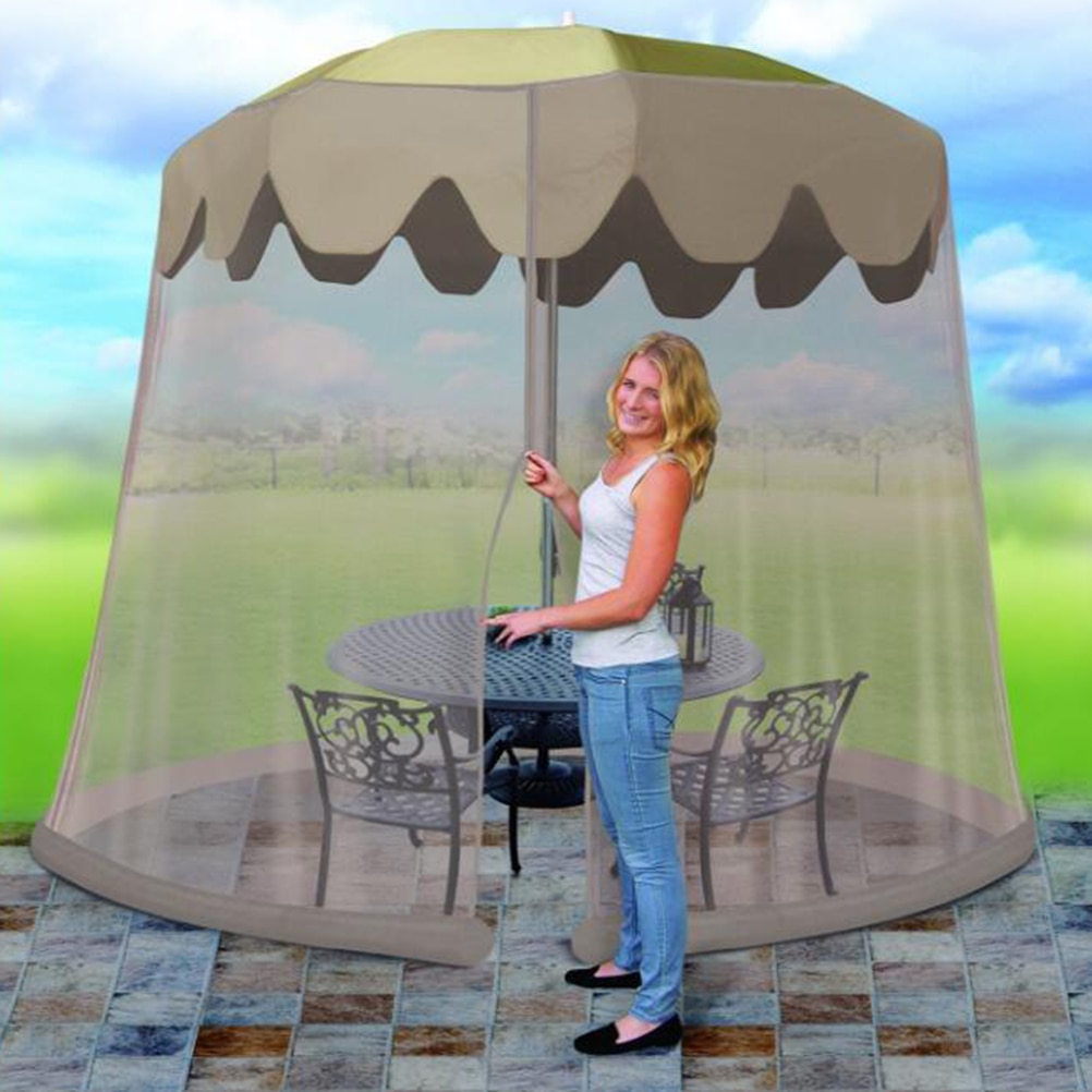 300 x 230cm terrasseparaplybetræk lynlås myggenet bord paraply baldakin havemøbler til udendørs bar