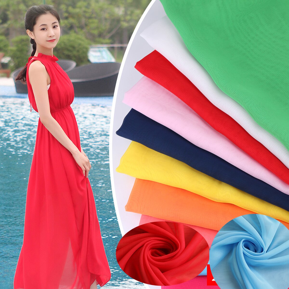 Chiffon Stof Jockey Garen Stof Pure Transparante Voering Hans Jurk Rok Voering Kleding Lente En Zomer