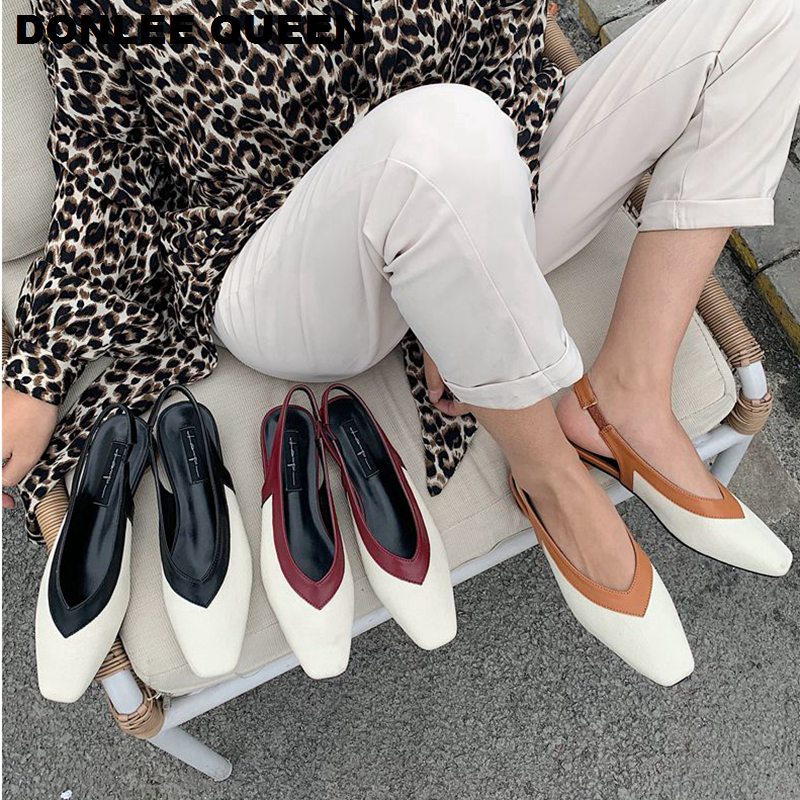 Dames Sandalen Lage Hakken Elegante Mule Schoenen Vrouwen Casual Slingbacks Dame Lente Schoenen Slip Op Sandaal Muilezels Zapatos Muilezels