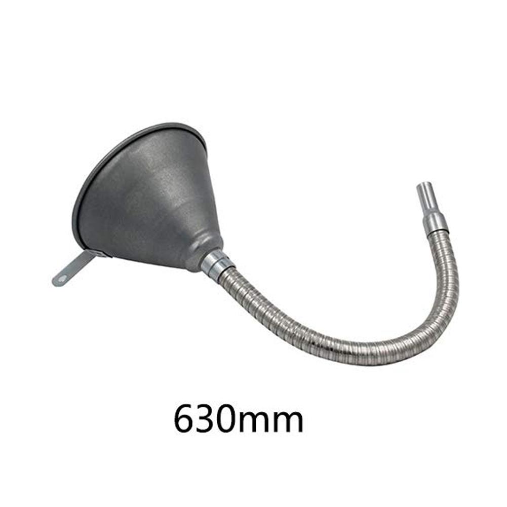 Extra-long Galvanized Metal Utility Funnel With Flex Tip And Screen Use For Engine Oil Transmission Fluid Power Steering Fluid