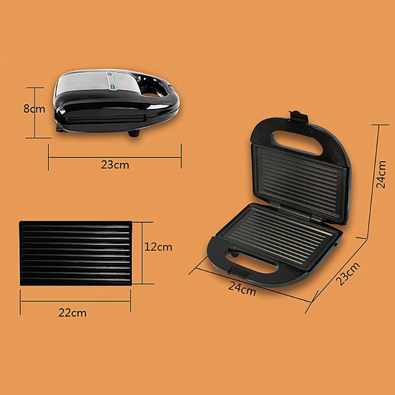 Breakfast Machine Roaster Sandwich Maker Bread Oven Electric Grill Meat Steak Hamburger Frying Pan Barbecue Plate EU Plug