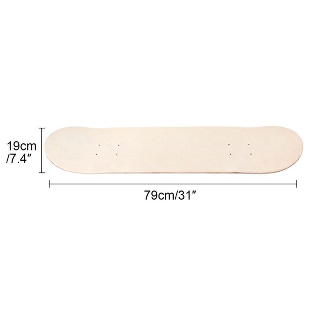 Blank skateboard dæk naturlig enkel 8 tommer træ sport konkurrence nydelse erstatning tilbehør udendørs øvelser dekoration
