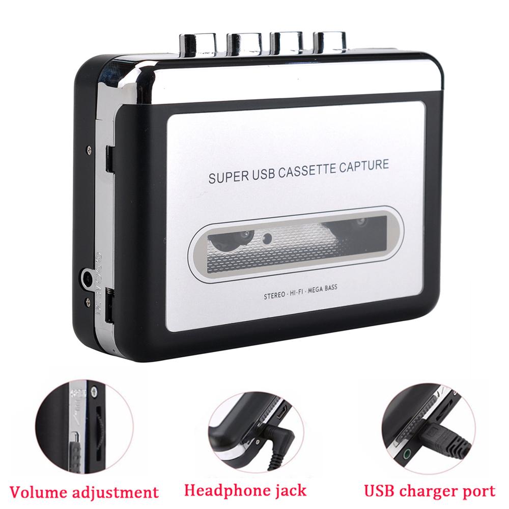 Reproductor de Cassette a Mp3, convertidor de captura, reproductor de Audio, convertidor de cinta en cinta a pc, 1 unidad