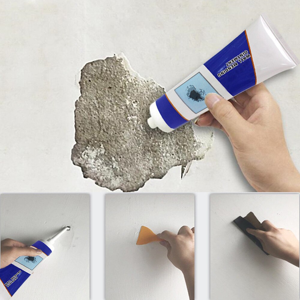 White Latex Paint Wall Repair Cream Household Hole Disappear Waterproof Magic White Latex Paint Wall Repair Cream Househol
