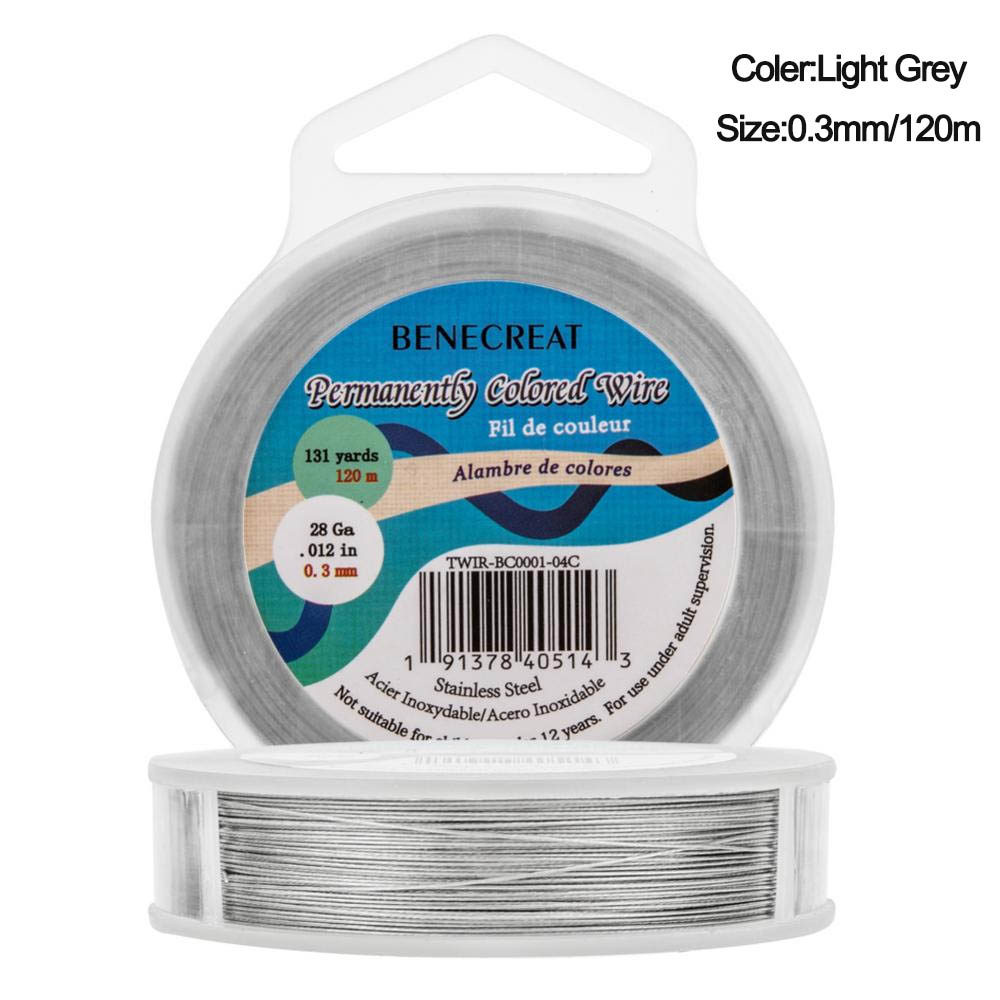 Alambre de acero inoxidable 0,3/0,38/0,5/0,8/1mm, 7 hebras, cuerda de cuentas de cola de Tigre, cuerda de hilo para pulsera artesanal, fabricación de joyas: Transparente