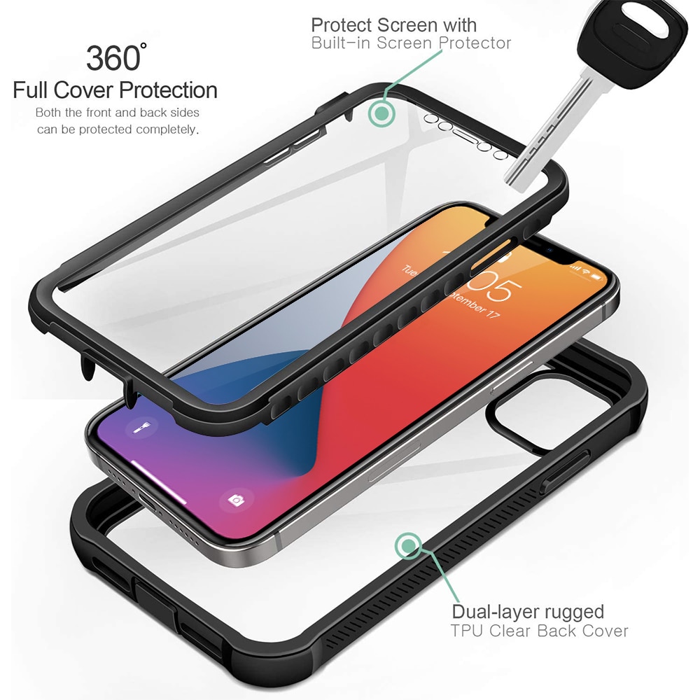 360 Full Body Screen Protector Transparent Case For iPhone 12 Pro Max Mini 11 Xs X Xr 6 6S 7 8 Plus SE2 Shockproof Phone Cover