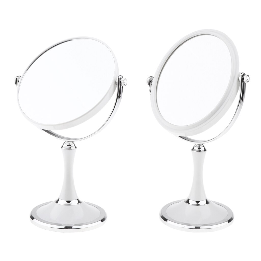Bathroom Vanity Double Sided Freestanding Pedestal Makeup Shaving Mirror with Regular View and 3X Magnification