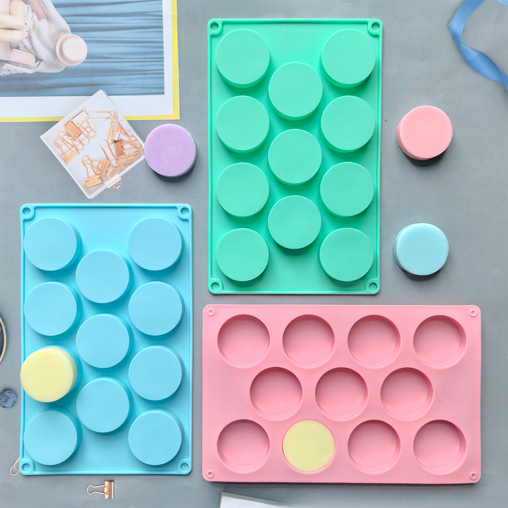 1pc disc baking cake silicone mold DIY chocolate mold sandwich biscuit pancake brownie tray (11 cavities)