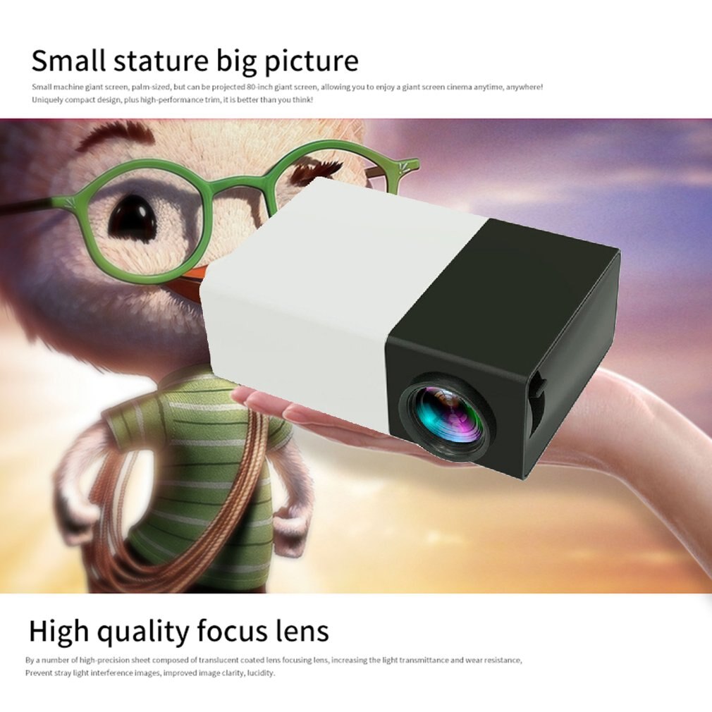 Yg300 bærbare miniprojektorer 600 lumen  yg300 320 x 240 pixel medieafspiller understøtter 1080p hd lcd led projektorer