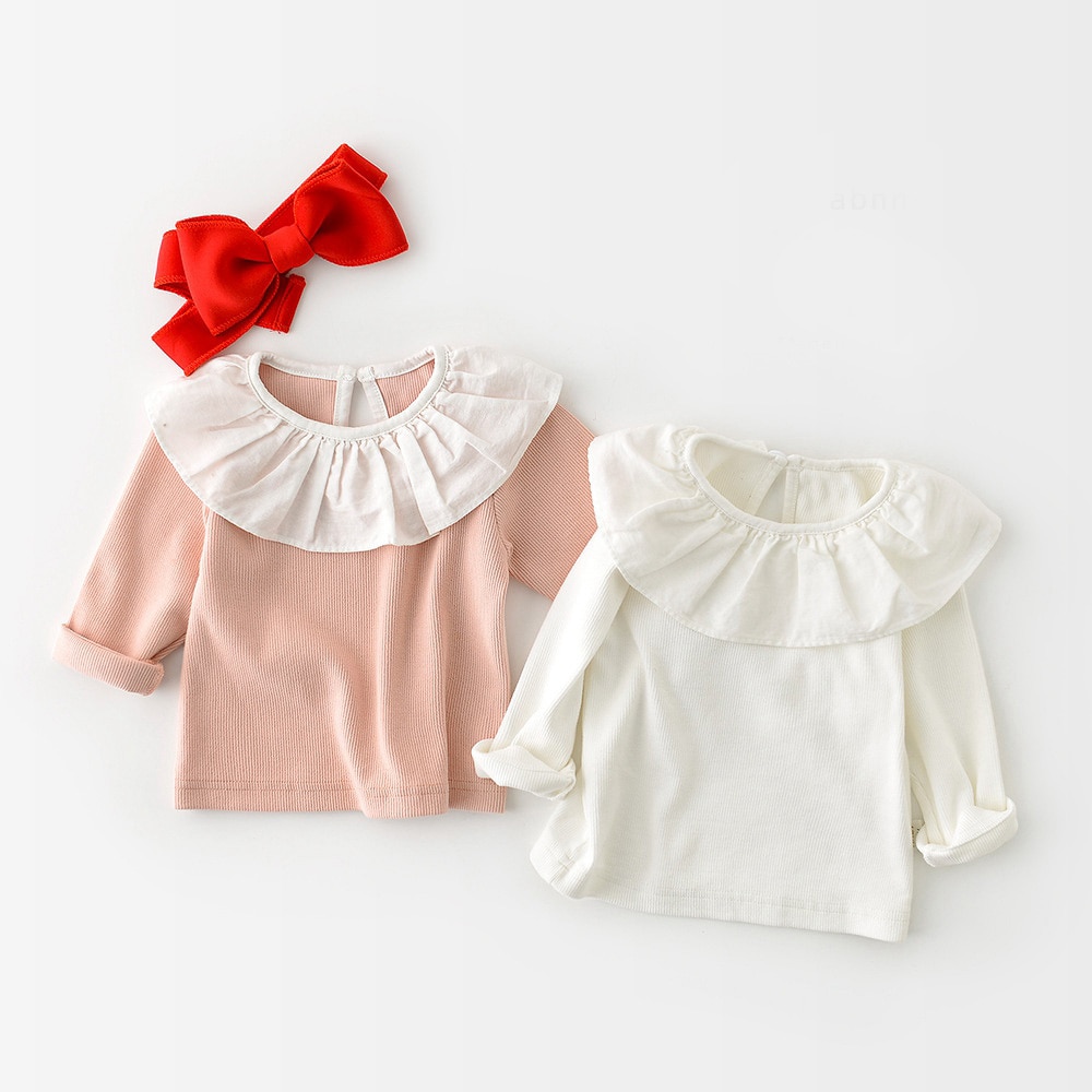 Outfits Frühling Mädchen Kinder Prinzessin T-shirt Kinder Baby Kleinkinder Lange Hülse Grundlegende T-shirt Tops S11980