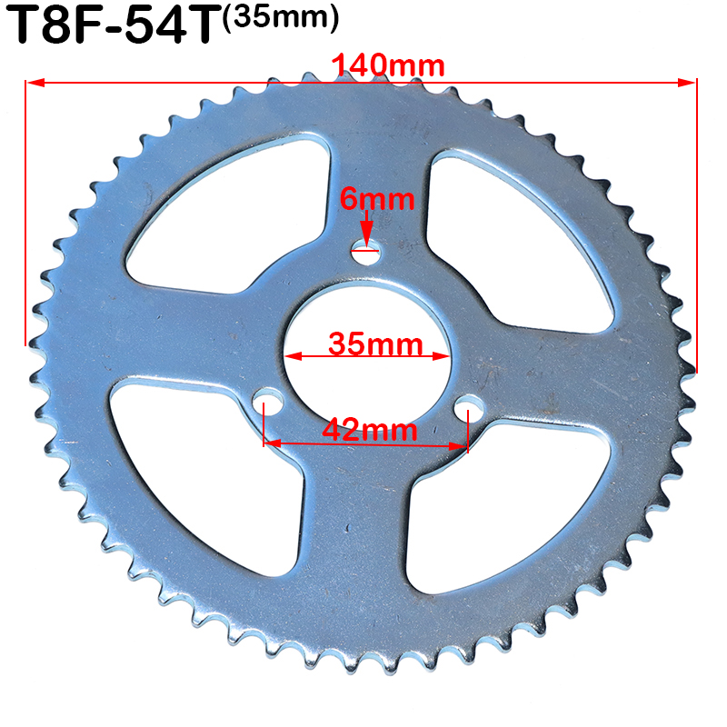 T8F 38T 44T 54T 64T 74T tooth 29/35/54MM Rear Sprocket Mini Moto ATV Quad Dirt Pit Pocket Bike Cross Motorcycle 47cc 49cc Parts: black