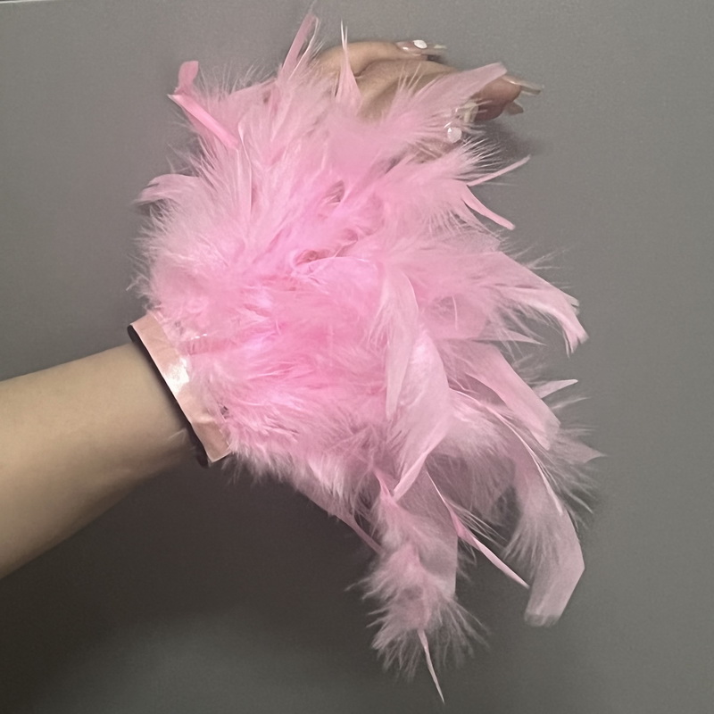Ostrich Feather Cuff for women Feather cuffs for wrist feather snap bracelet nail photo cuffs Shirts cuffs with feather