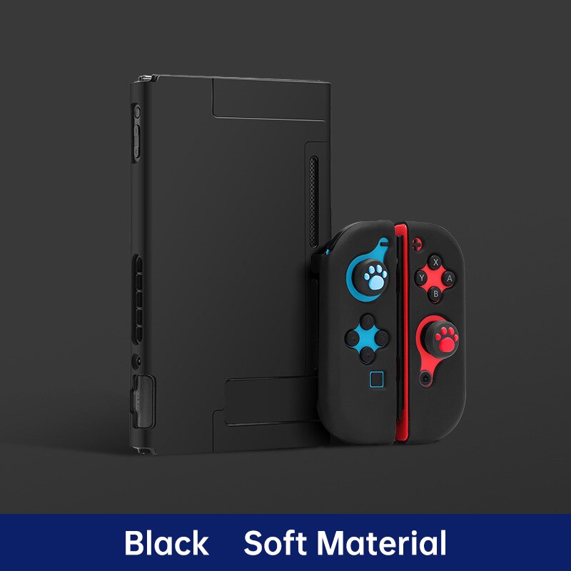 Nueva funda protectora para la consola Nintendo Switch protección completa para NS interruptor para controlador de alegría-Con Shell protector: Black   Soft