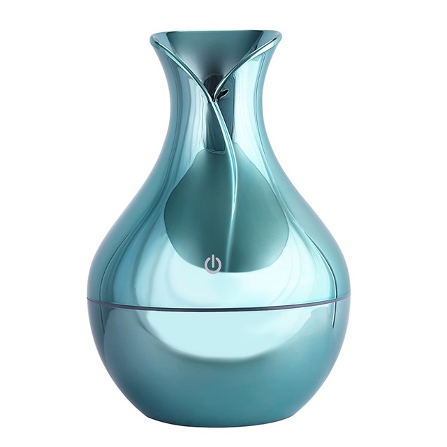 KBAYBO 130ml USB difusor de aceites aromáticos humidificador eléctrico de madera humidificador de aire ultrasónico aromaterapia LEDlight nebulizador para el hogar: blue