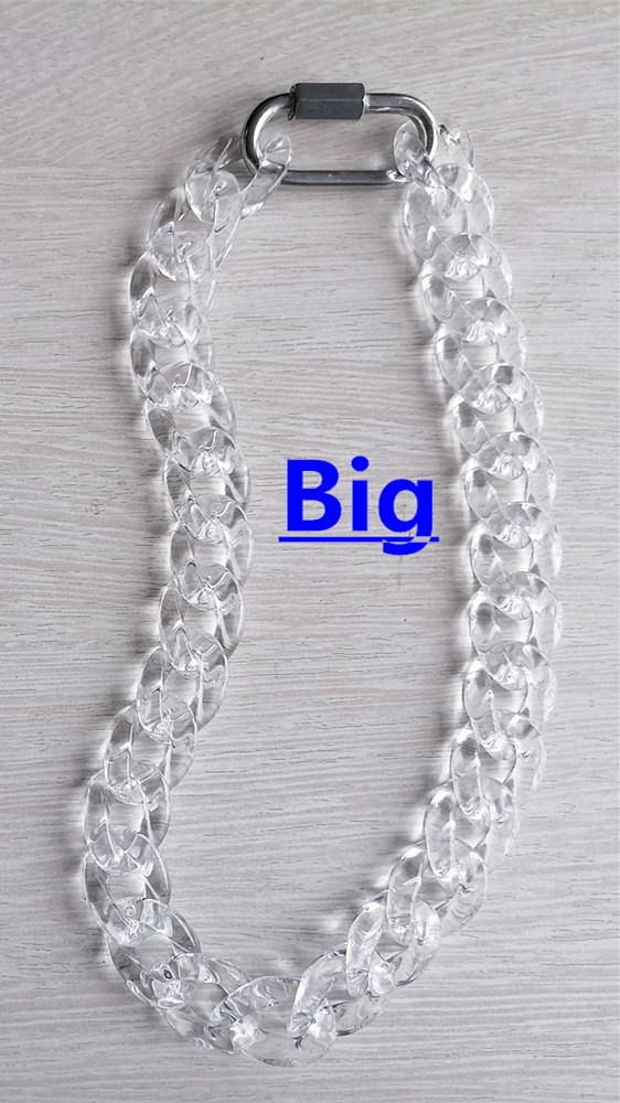 Fishsheep Clear Acryl Collier Voor Mannen Vrouwen Rock Punk Hars Transparante Lange Ketting Choker Kraag Hanger Slot Ketting: big size