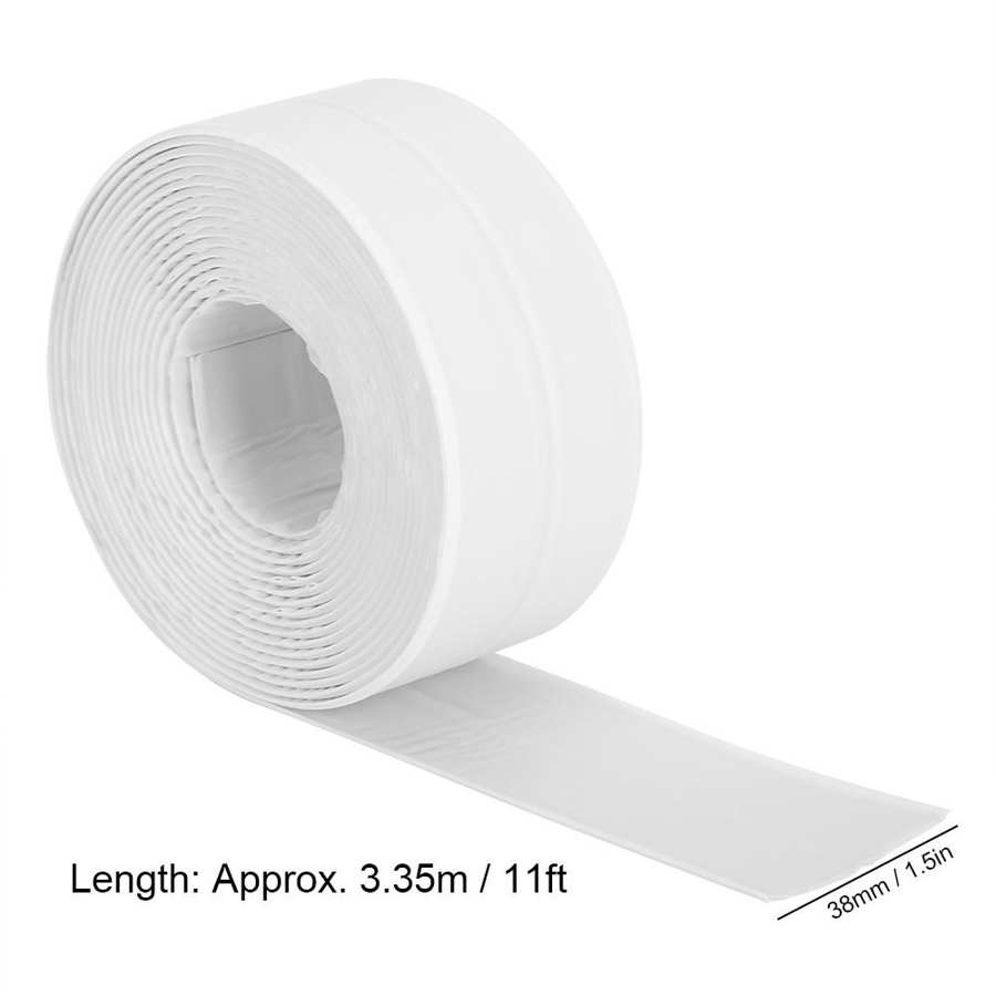 38mm Width Household White Self-Adhesive Mildewproof Waterproof Wall Sealing Strip Tape for Bathroom Kitchen kichen accessories