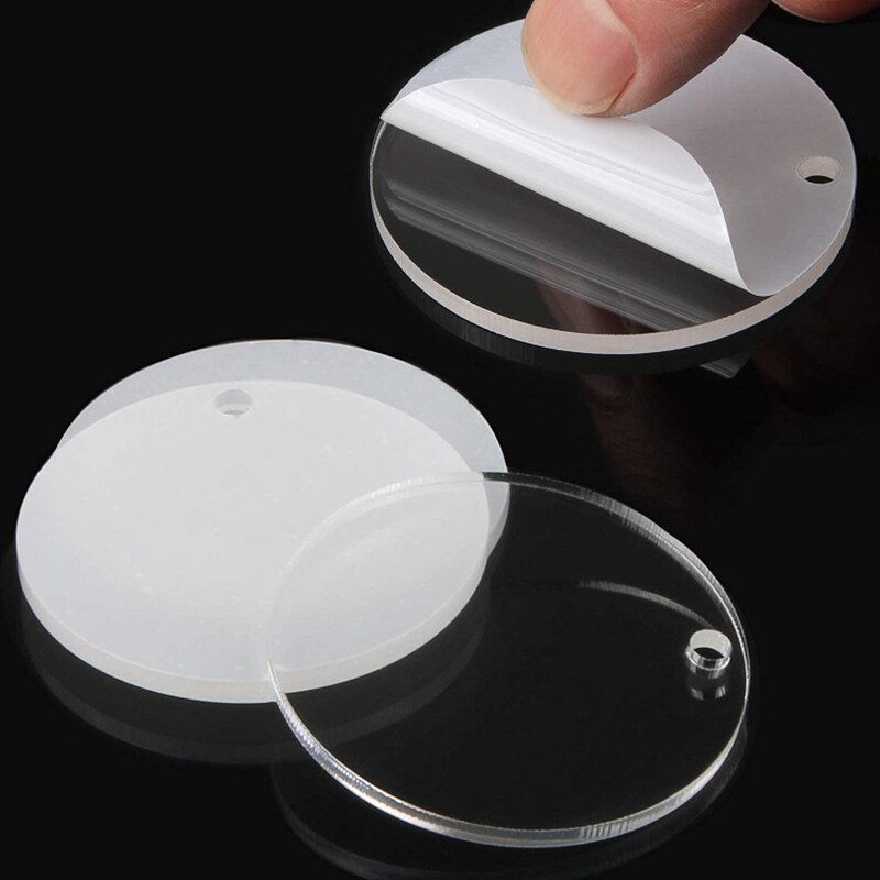 Akryl transparente cirkelskiver , 2 tommer diameter runde akryl nøgleringe emner til diy projekter og håndværk