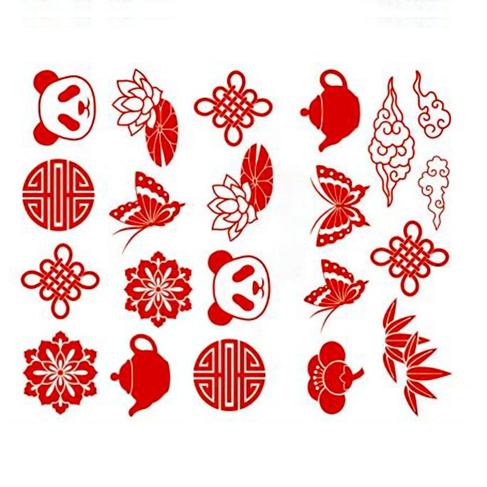 10 stuks chinese drakenpatroon karakters nail art sticker decal manicure decoratie nagelaccessoires