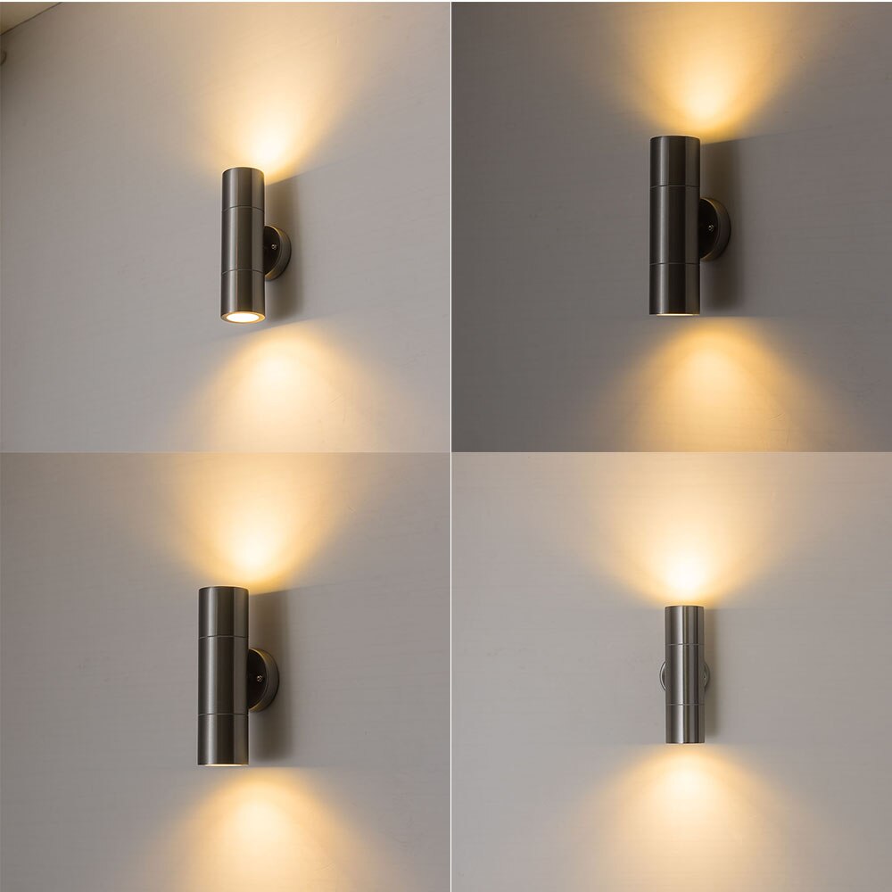 Dual head led have væglampe rustfrit stål væg led lys udendørs led sti lamper wall washer belysning op ned