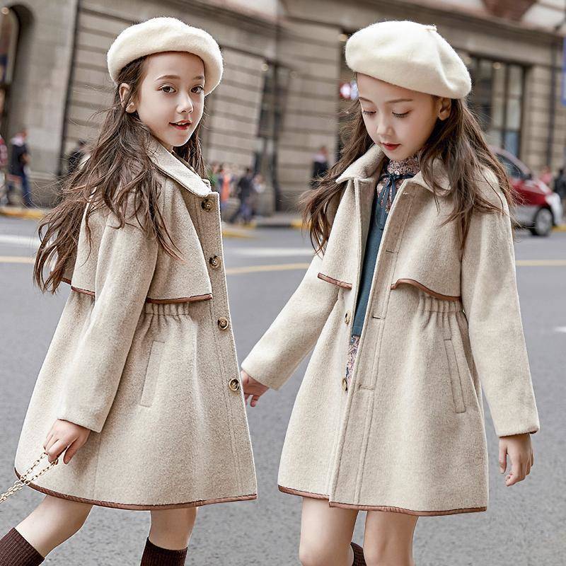 MudiPanda Winter Teenager Mädchen Lange Jacken Kleinkind freundlicher Oberbekleidung Kleidung Lässig freundlicher warm Wolle Mantel jugendlich Outfits