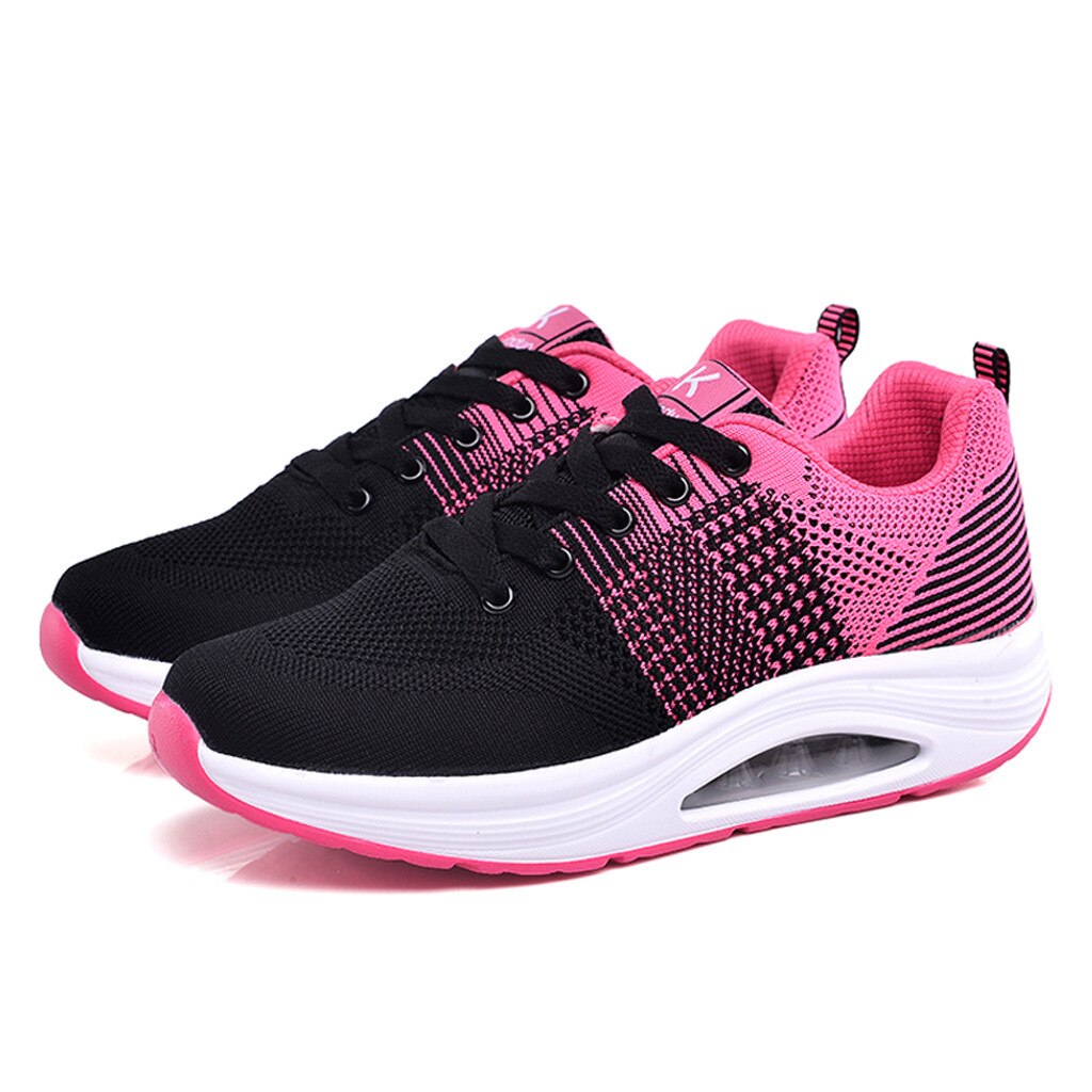 KANCOOLD frauen air kissen dämpfung erhöht turnschuhe atmungsaktive mesh low laufschuhe outdoor fitness sport schuhe flache: HT / 36