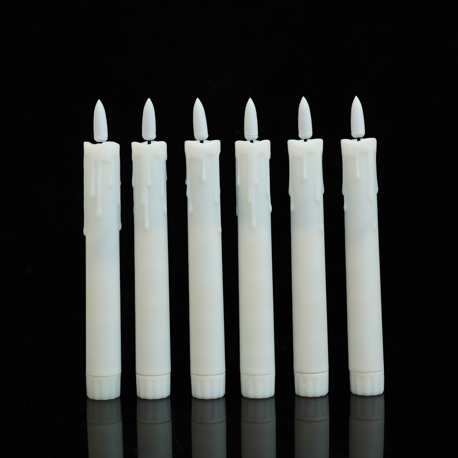 2/3/4 Pieces 7 inch Short Flameless LED Taper Candles With Remote Control,Plastic Realistic Flickering Christmas Candles