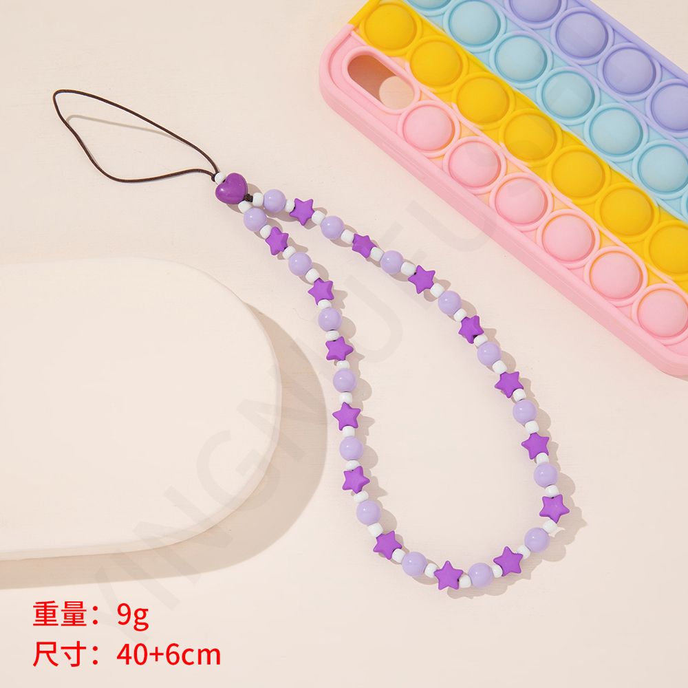 Mobile Phone Pendant Phone Charm Acrylic Bead Heart Beaded Mobile Phone Straps Mobile Phone Chain Cell Phone Lanyard