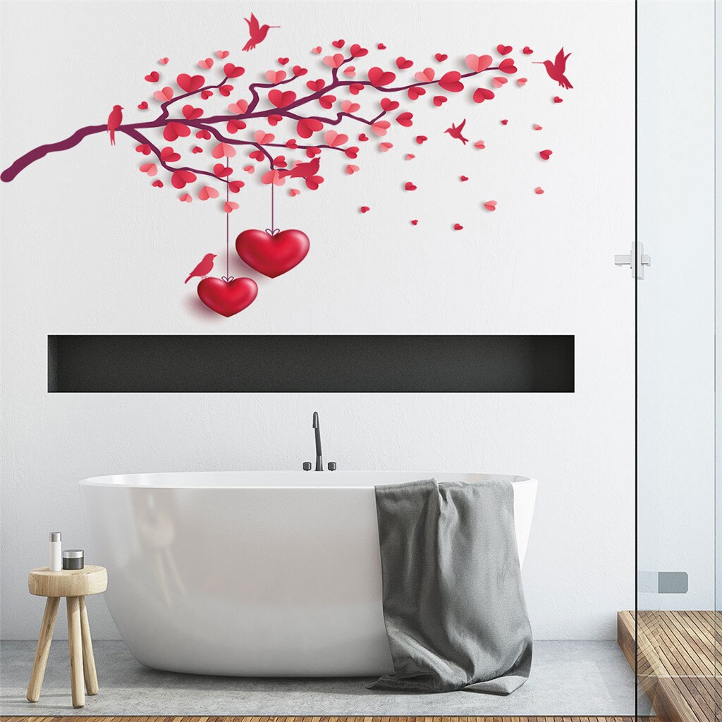 Muursticker Woonkamer Slaapkamer Achtergrond Verwijderbare 3D Liefde Muursticker Art Acryl Zuur Decal Slaapbank Decoratie Muur # py