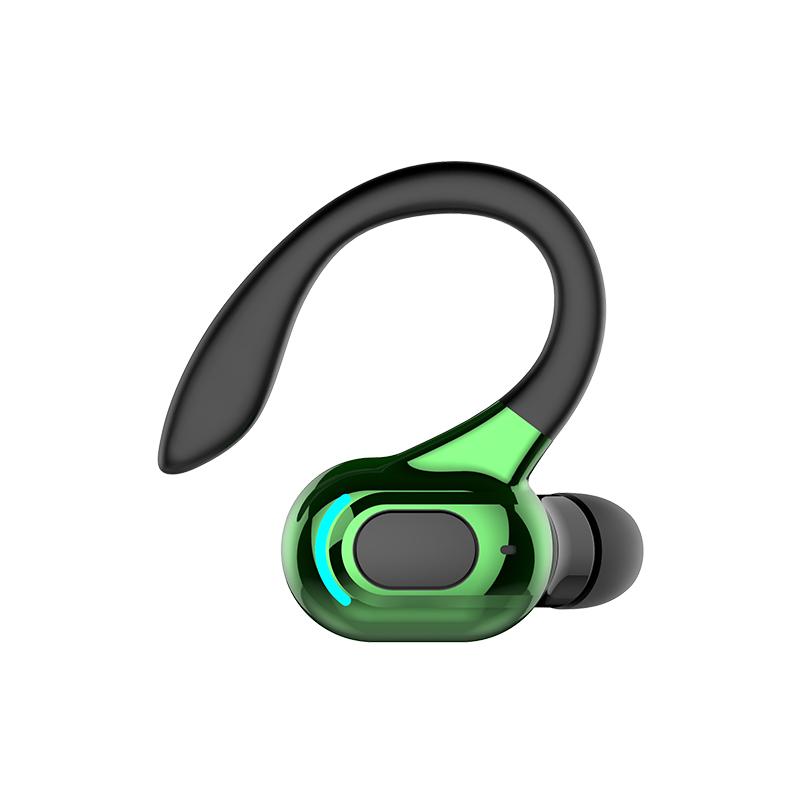 Bluetooth 5.2 Draadloze Koptelefoon Oorhaak Enkele Mini Business Hoofdtelefoon Hifi Bass Noise Cancelling Sport Gaming Oordopjes: green