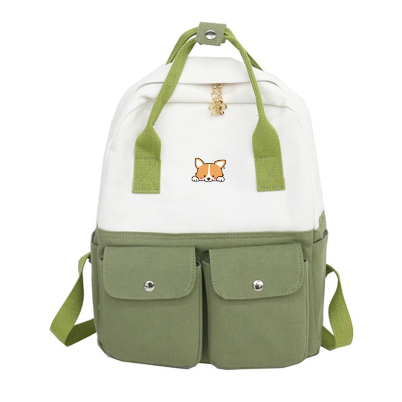 Shiba Inu Corgi Druck Rucksack Lässig Harajuku Hand Reise Rucksack Frauen Schulter Pack Schule Tasche Lolita Mädchen Satchel