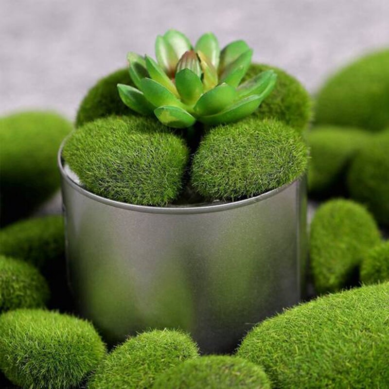 40 Stuks 2 Maten Kunstmatige Moss Rocks Decoratieve Faux Groen Mos Bedekt Stenen