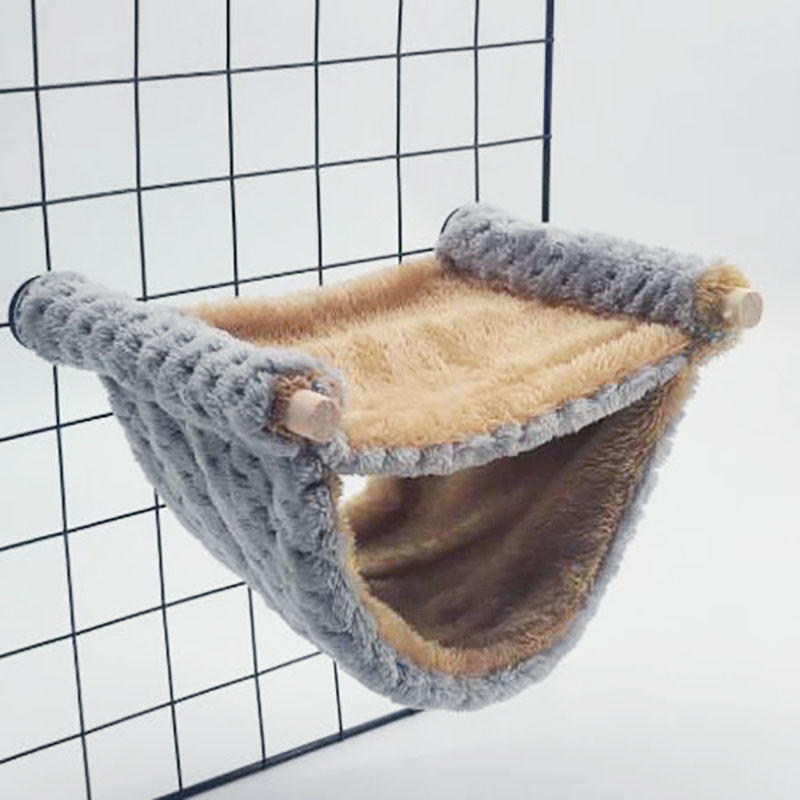 Hamac en peluche pour petits animaux de compagnie, sac de couchage pour hamster, accent d'animaux de compagnie, fournitures pour animaux de compagnie, accessoires de maison pour rat, SLaura rel conflicjos: L / Gris clair
